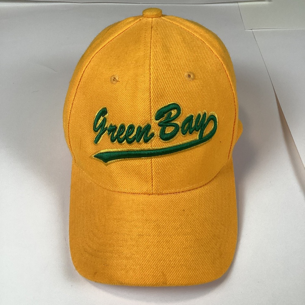 Green Bay Packers Mens Cap Hat Yellow NFL Adjustable Comfort Football Sports